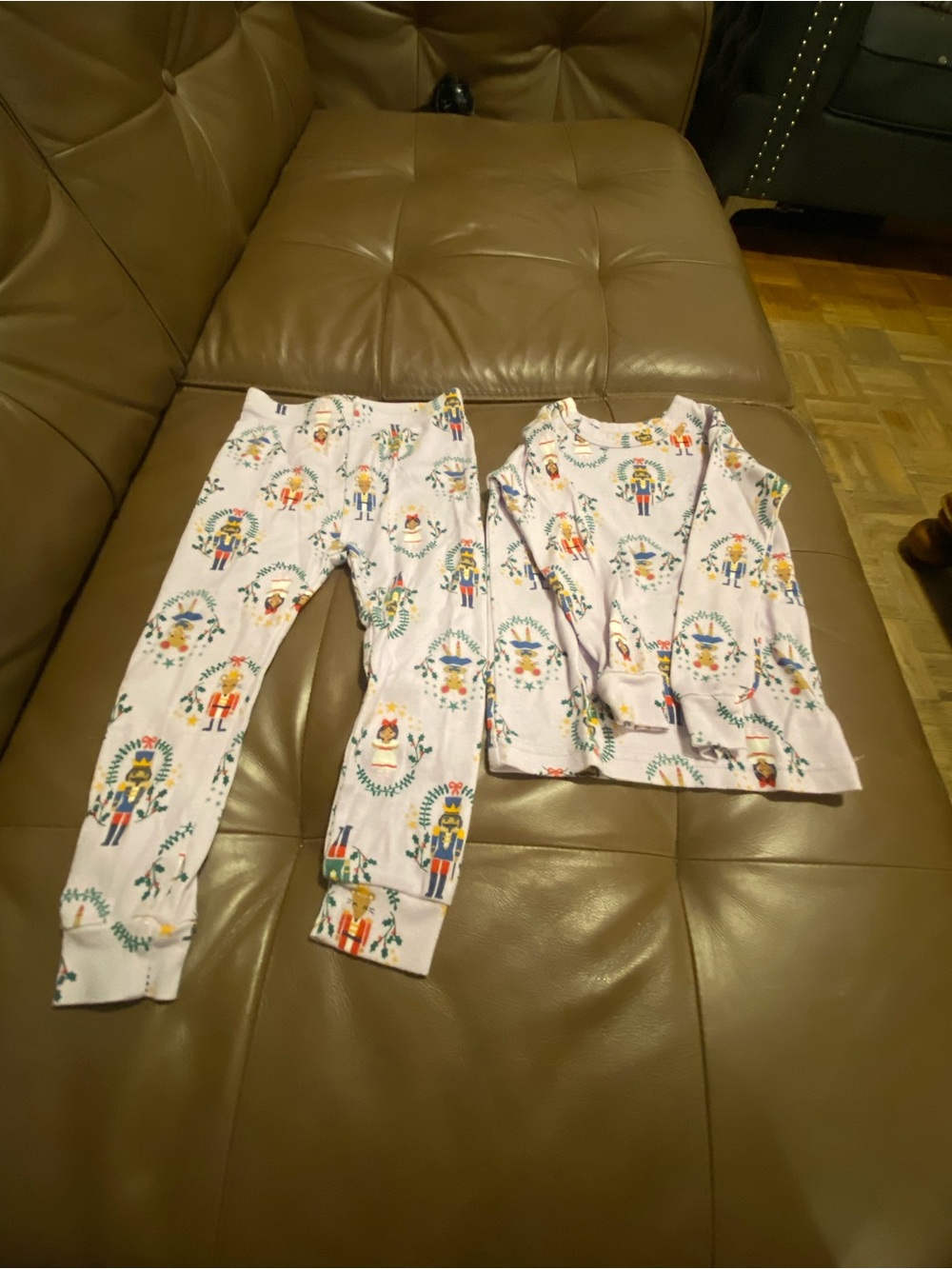 GAP White Nutcracker Print Kids Pajama Set